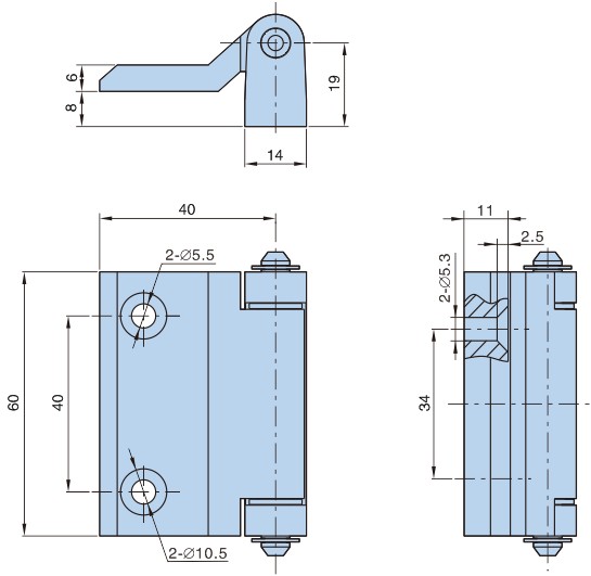 bản lề tủ điện hl111