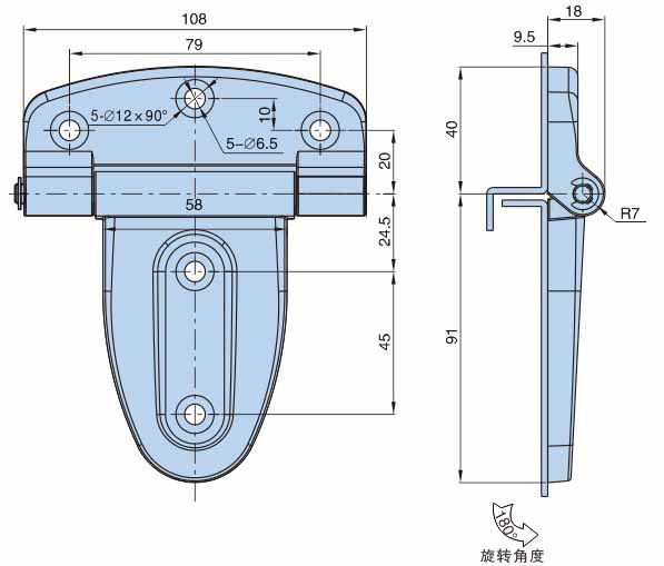 bản lề tủ điện hl114